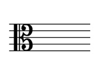 a sheet of music with the letter e on it