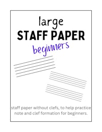 large staff paper for beginners