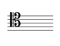 a musical note with the letter b on it